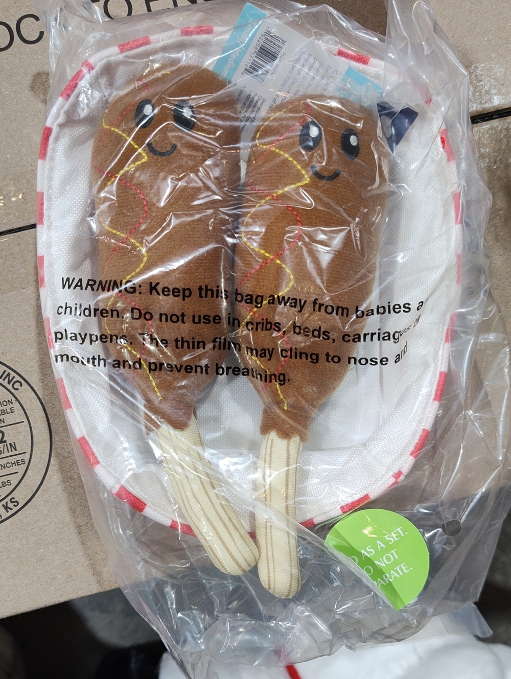 Corn Dog Dog Toy- New